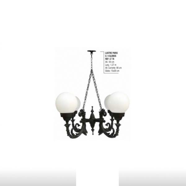 Lustre Paris com 4 globos LEP019